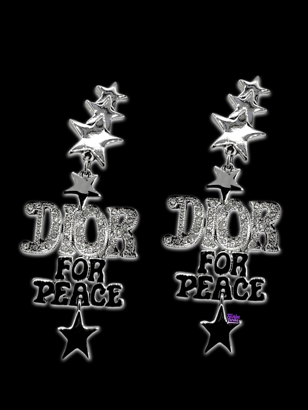 Dior By John Galliano Vintage Dior For Peace Y2K Diamanté Crystal Jewelry Set - Picture 16 of 17